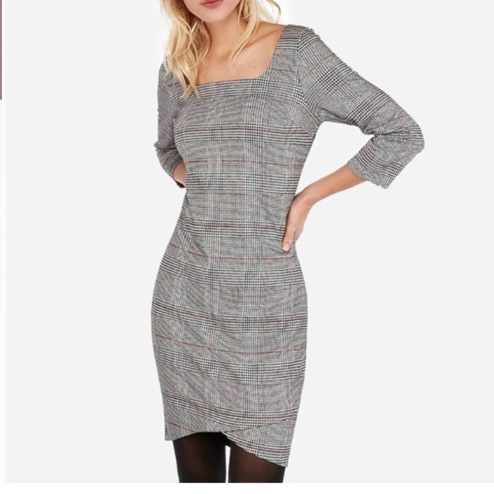 Express Plaid Sheath BodyCon Dress Size small NWT